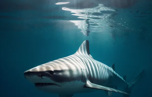 Shark, Predator, Underwater world, Digital art, AI art, The Art of Artificial Intelligence, Neural network