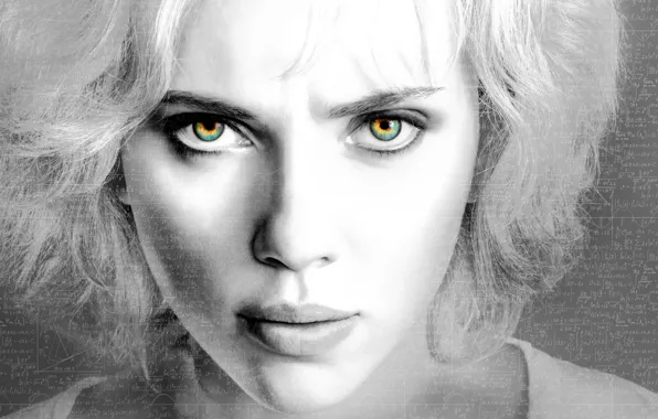 Scarlett Johansson, eyes, Lucy, lips, look, actress, enigma, riddle