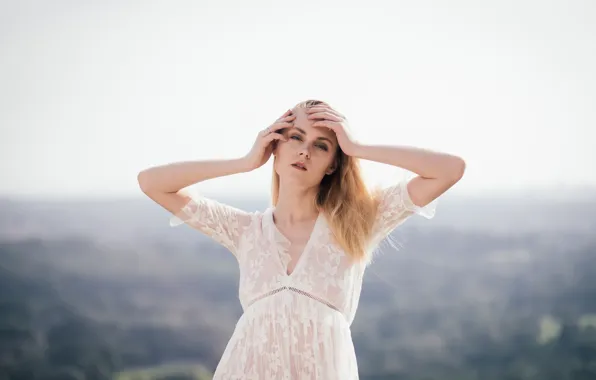Picture look, face, model, hair, dress, Valeria