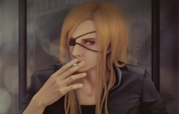 Picture look, smoke, cigarette, guy, art, badou nails, eye patch, dogs: bullets &ampamp; carnage