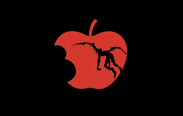 Text, Apple, black background, Death Note, death note