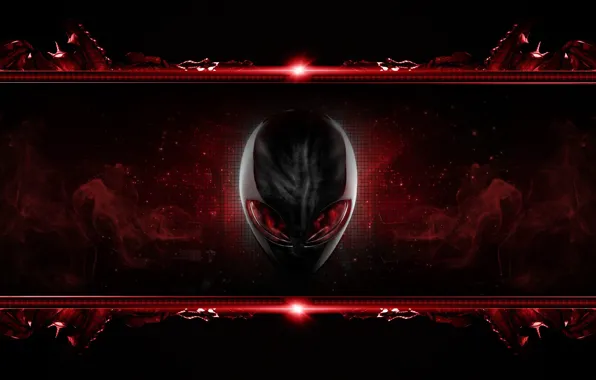 Eyes, red, head, brand, alienware, inoplanetyanin