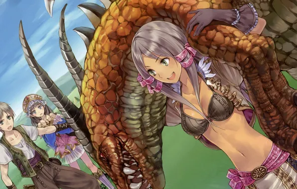 Girl, emotions, dragon, monster, guy, atelier, killed