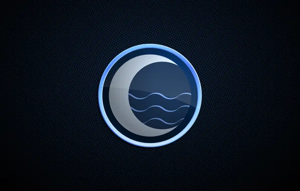 Wave, water, nature, the moon, minimalism, a month, black background