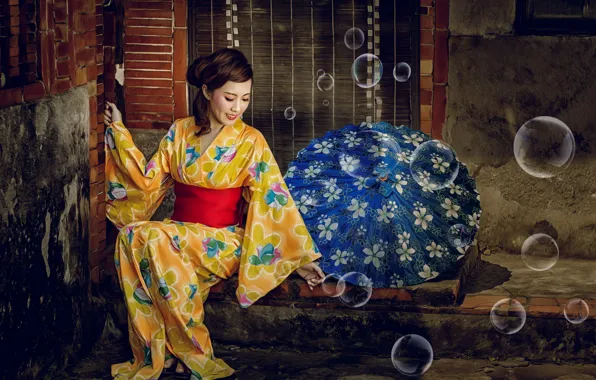 Girl, background, Asian