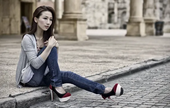 Girl, street, Asian