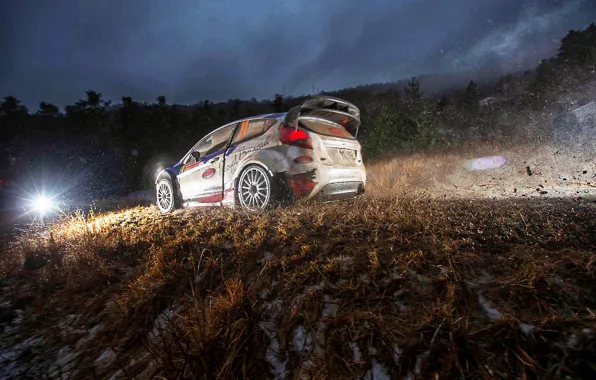 Ford, The evening, Auto, Sport, Light, Race, Dirt, WRC