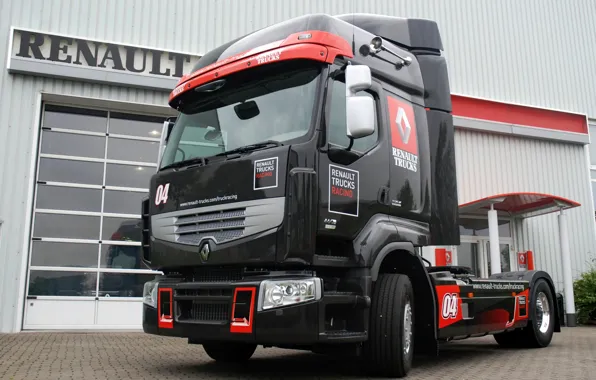 Black, truck, Renault, tractor, Renault Trucks, Premium Optiracer