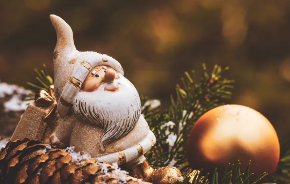 Winter, snow, holiday, toy, ball, ball, Christmas, New year