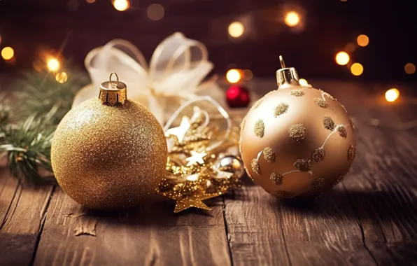 Background, balls, New Year, Christmas, golden, new year, happy, Christmas