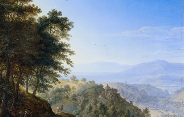 Picture oil, picture, Herman Saftleven, Mountain Landscape in Boppard on the Rhine