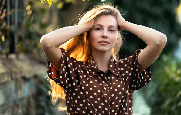 Look, girl, model, hair, dress, Liliya