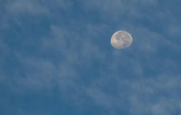 The sky, clouds, the moon