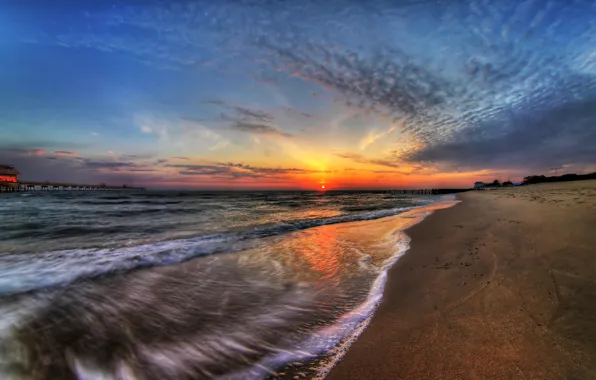 Picture sea, sunset, coast