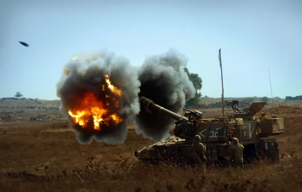 Fire, installation, self-propelled, artillery, howitzer, armored