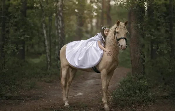 Picture nature, horse, girl