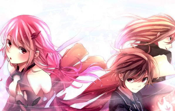 yuzuriha inori and ouma shuu (guilty crown) drawn by 23_(