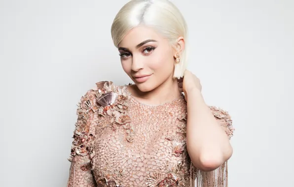 Look, girl, Photo, makeup, dress, Kylie Jenner, Kylie Jenner
