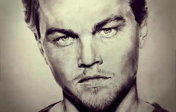 Figure, portrait, art, Leonardo DiCaprio