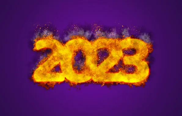 Picture fire, New Year, figures, fire, happy, New Year, design by Marika, 2023