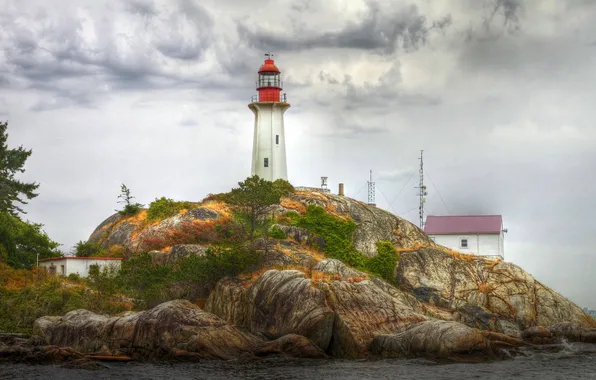 Picture landscape, lighthouse, mountain, HDR