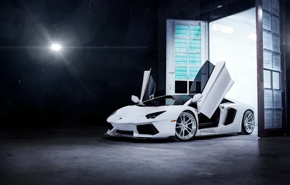 Picture Lamborghini, white, Aventador