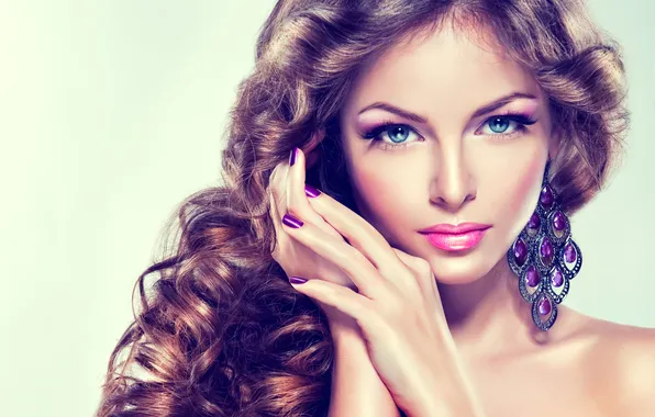 Purple, eyes, girl, face, lips