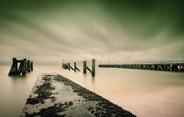 Sea, landscape, bridge