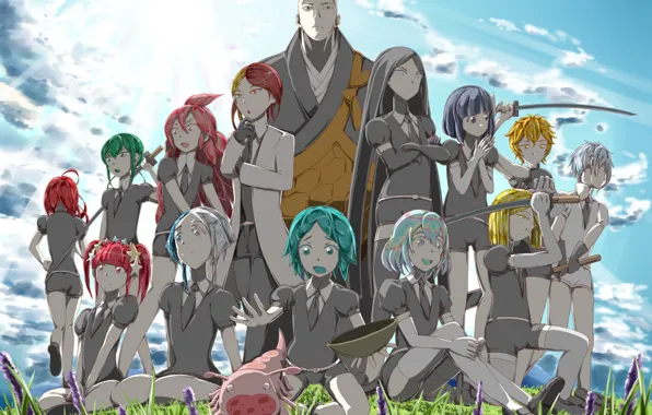 Girls, male, crystals, House no Kuni, Country gems