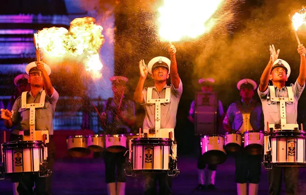 India, soldiers, drums, Navy day