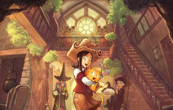 Cat, David Revoy, poison, fairy, cat, comic, witches, comics