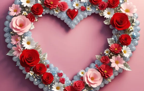 Love, flowers, holiday, heart, heart, hearts, heart, Valentine's Day
