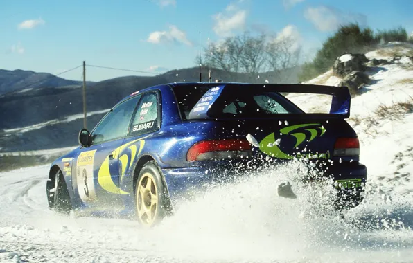 Subaru, rally, impreza, wrc, snow, Colin McRae