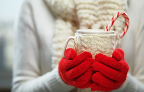 Picture winter, mood, holiday, new year, Christmas, Cup, christmas, new year