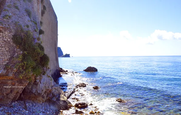 Picture sea, old town, Montenegro, To, Budva