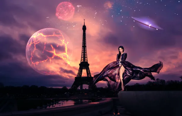Picture girl, the universe, Paris