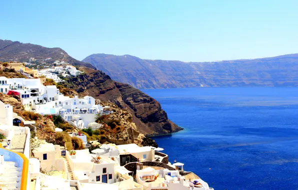 Sea, Santorini, Greece, day, beautiful, Sunny, bluedome