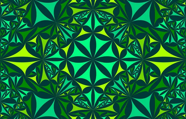 Abstraction, green, geometry, kaleidoscope