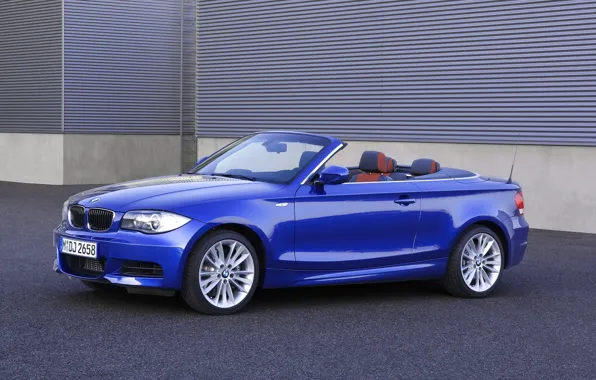Auto, Blue, BMW, Boomer, Convertible, Asphalt, 135i