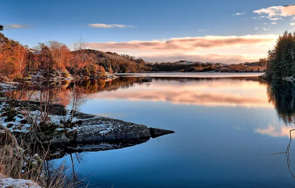 Picture the sky, clouds, lake, Norway, Norway, Rogaland, Eivindsvatnet