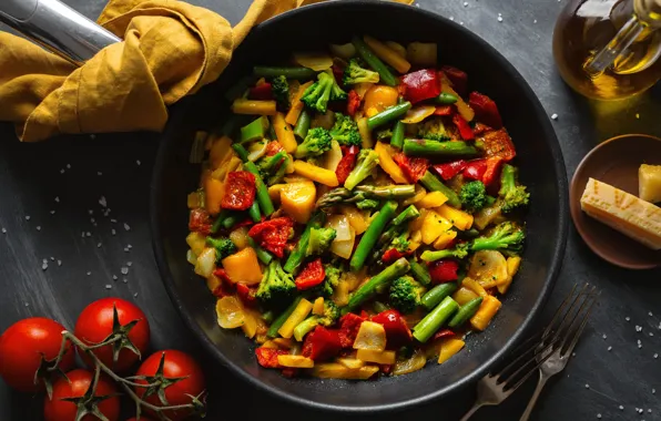 Vegetables, tomatoes, dish, beans