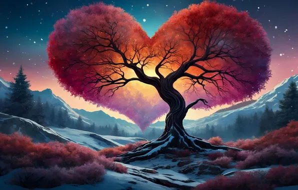 Love, holiday, heart, heart, hearts, heart, Valentine's Day, AI art