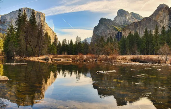 Picture Yosemite Valley, Yosemite National Park, Merced River, The Captain, Valley View