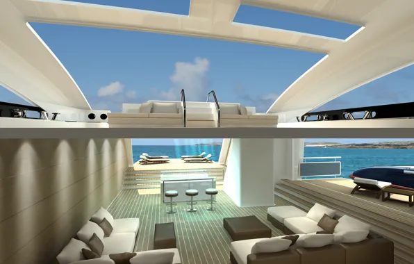 Cockpit, deck, luxury motor yacht, Yachts 213' All-Aluminum Concept, Megayacht Heesen