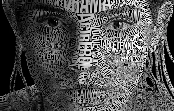 Picture typography, face, letter
