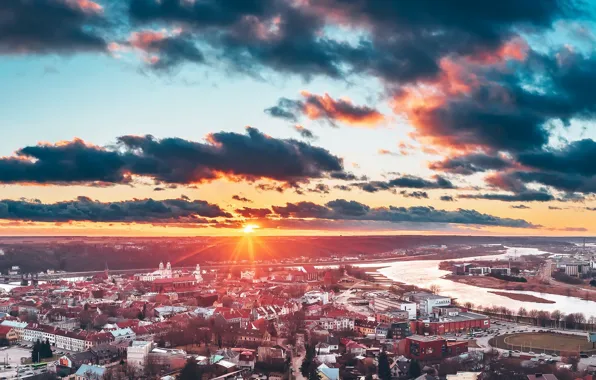 The city, morning, Lithuania, Kaunas
