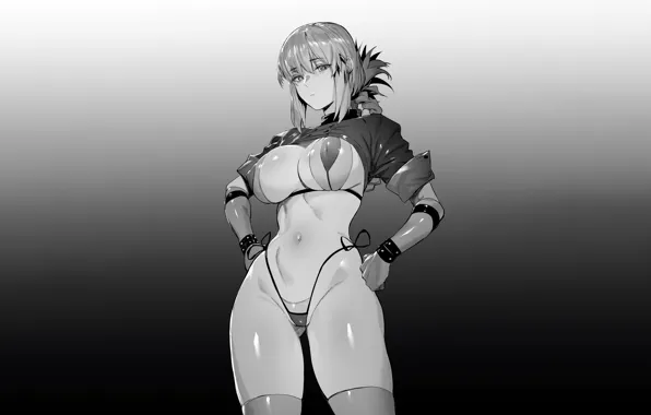 Girl, sexy, lingerie, pantsu, bra, cleavage, panties, thighhighs