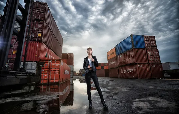 Girl, background, Asian