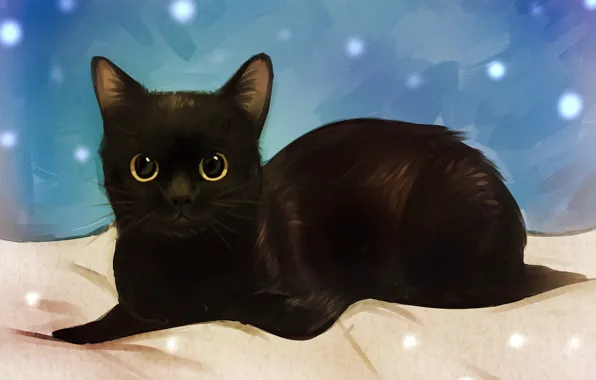 Picture lies, black cat, by Flavia-Elric