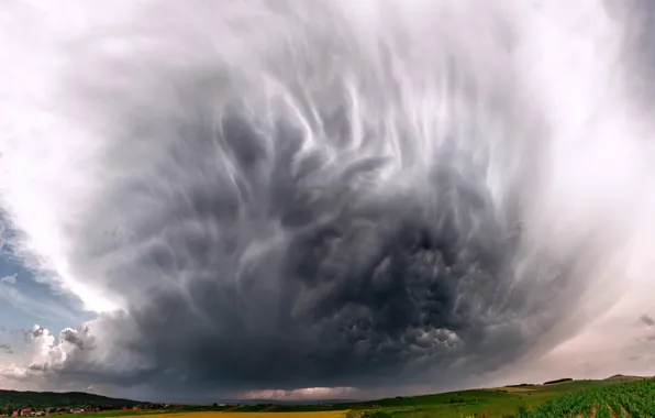 Picture field, the sky, cloud